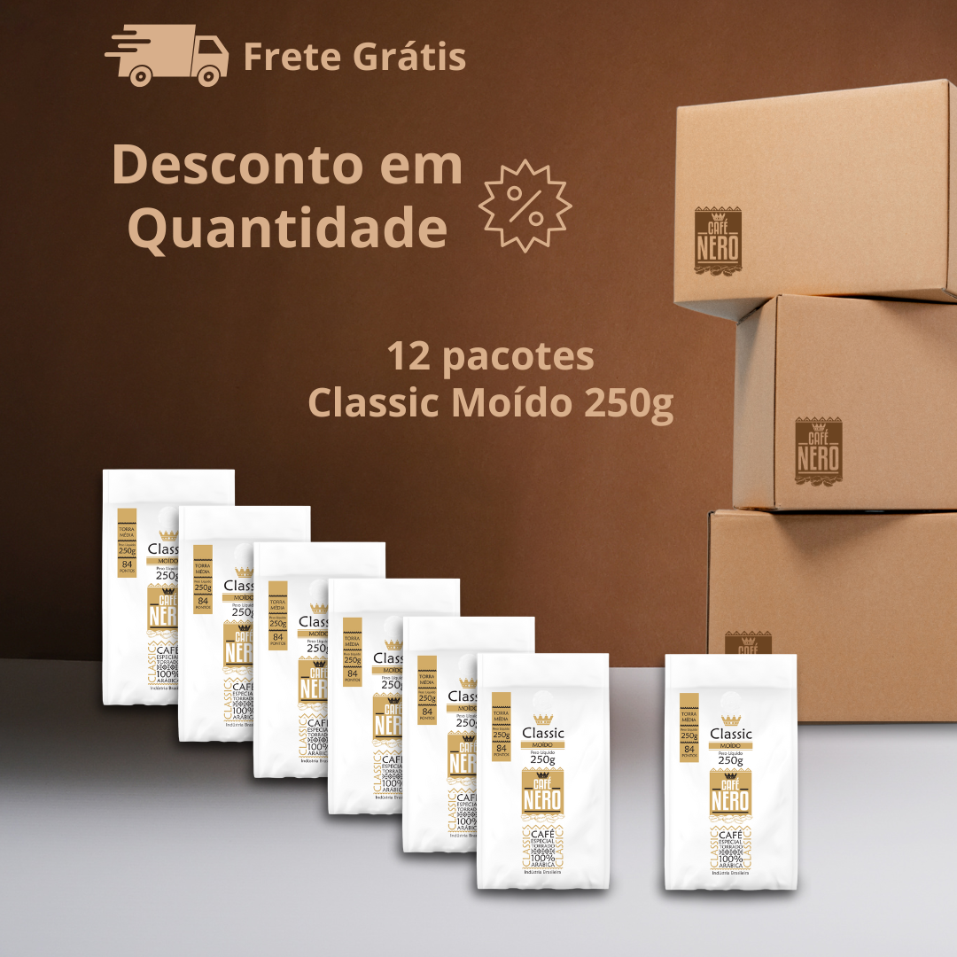 Caixa Café Nero Classic Moído - 12 pc de 250g